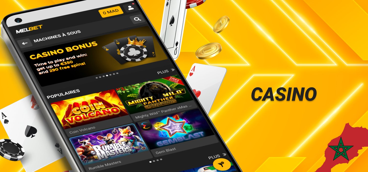 jeux de casino dans l'application