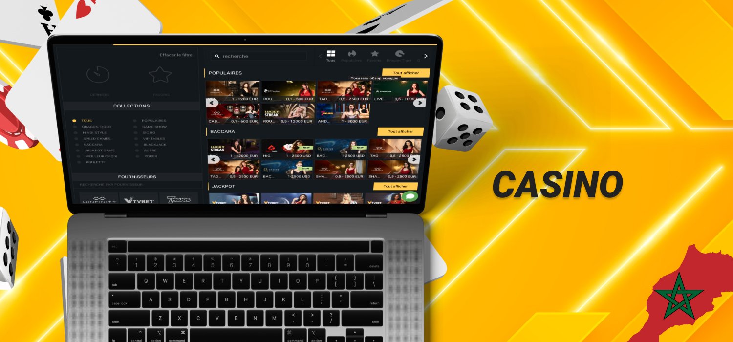 jeux de casino sur la plateforme du bookmaker