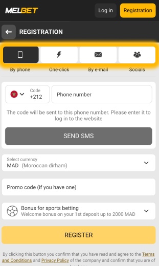 app choose a registration method