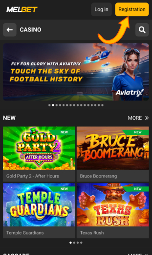 app open website and click sign up button