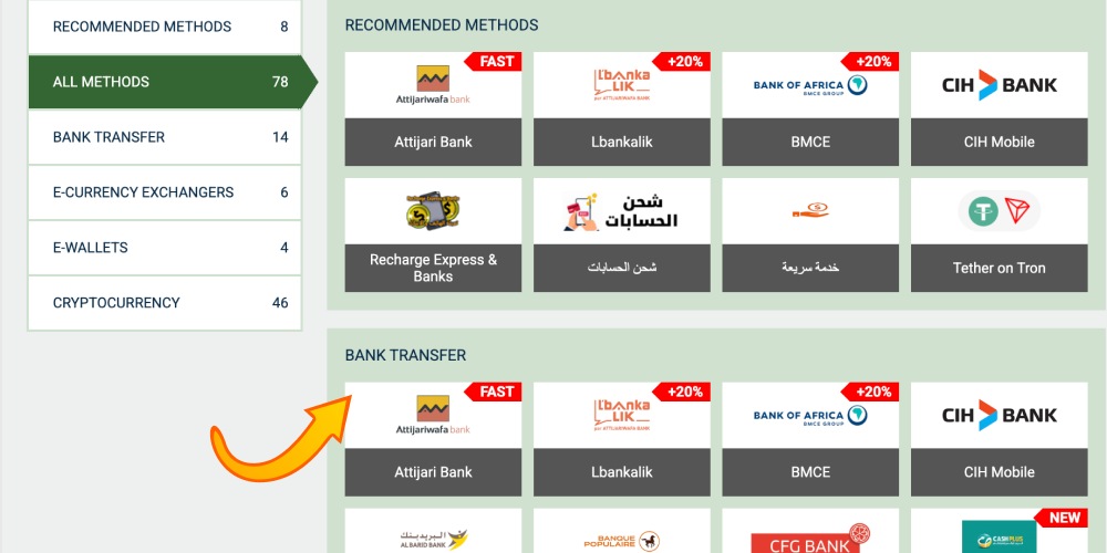 choose a payment method
