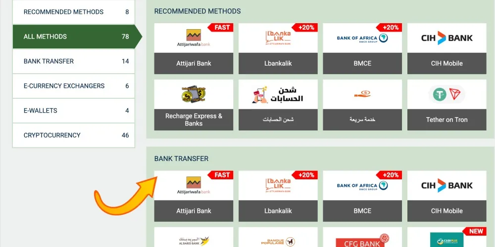 choose a payment method