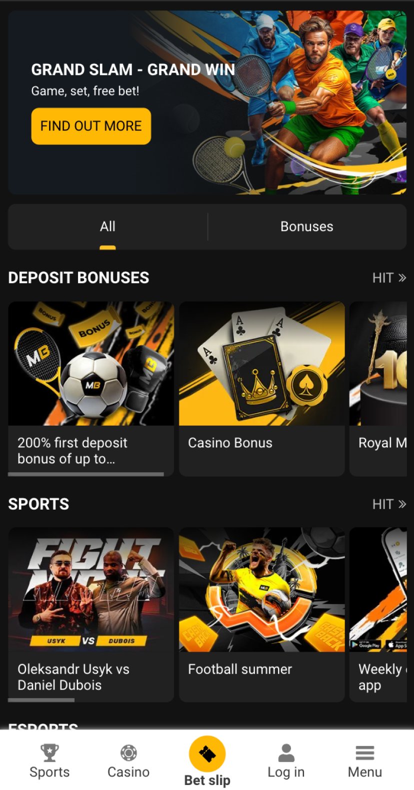 melbet bonuses page