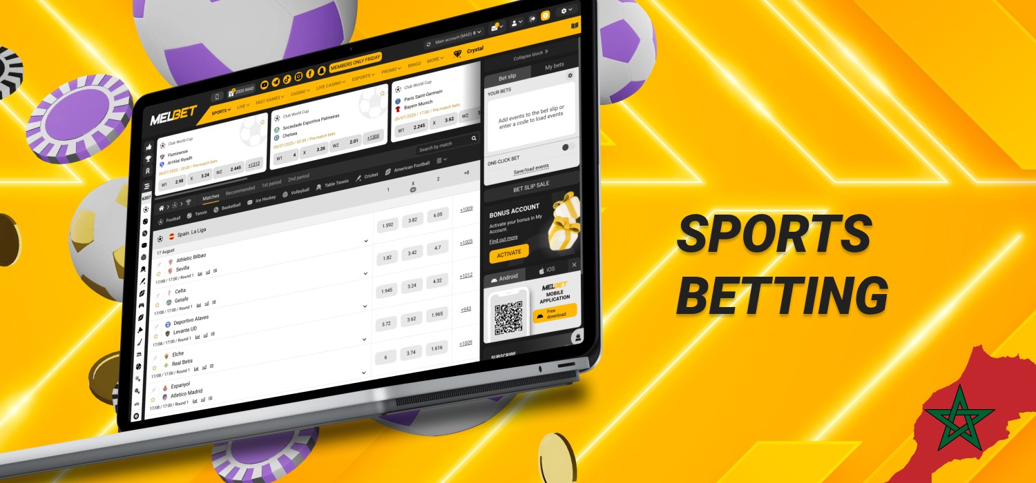 sport bettings on melbet platform